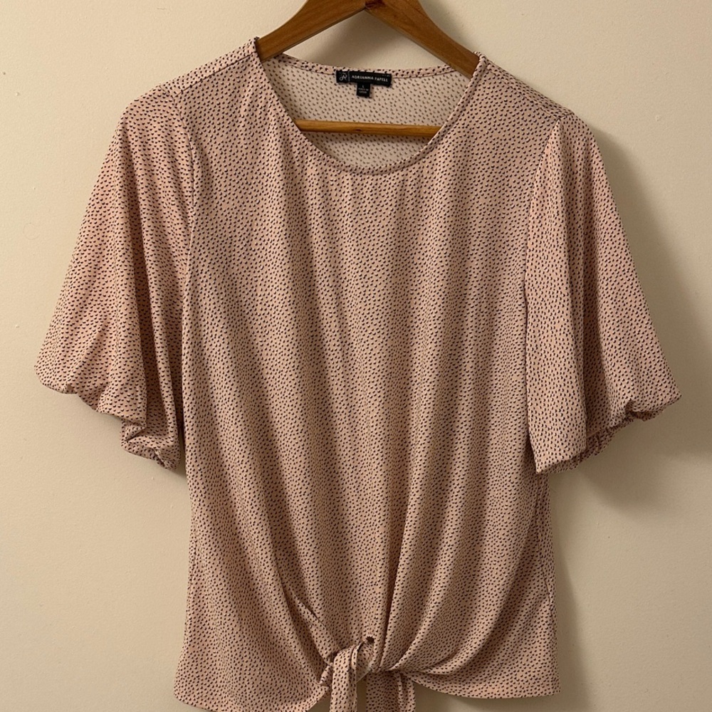 Adrianna Papell polka dot shirt L